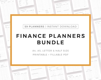 Finance Planners Inserts Bundle Printable, A4/A5/Letter/Half Letter, Instant Download PDF