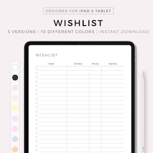 Einfache Wunschliste, Weihnachten Wunschliste, Geburtstag Wunschliste, Shopping Wunschliste, Kompatibel mit Goodnotes, Notability, Noteshelf