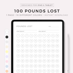 Viktmätare för att gå ner i 45 kg för iPad, Goodnotes, Notability, direktnedladdning
