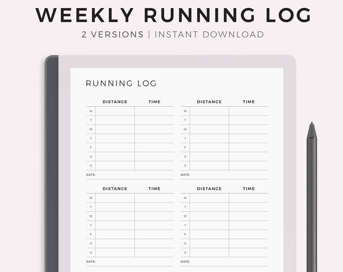 Printable Rweekly Running Log This item is unavailable - Etsy
