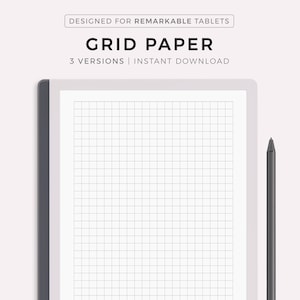 Papel cuadriculado para Remarkable 2, papel cuadriculado, descarga instantánea