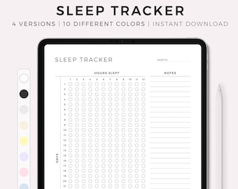Digital Sleep Tracker for Goodnotes, Notability, Ipad, Instant Download