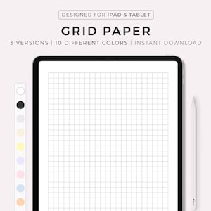 Carta a quadretti digitale, carta a quadretti per Goodnotes, Notability, Noteshelf, iPad, Tablet, download immediato
