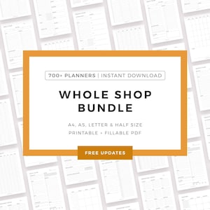 Whole Shop Bundle Daily Planners, Weekly Planners, Monthly Planners, Yearly Planners, Calendars and More, A4/A5/Letter/Half Letter image 1