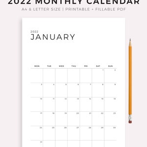 2022 Calendar | Etsy