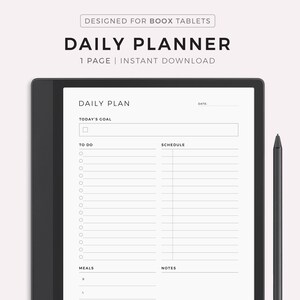 Daily Planner, Daily Schedule, Daily To Do List, Everyday Planner, Compatible with Boox Note Series / Tab Series / Go 10.3, Instant Download