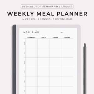 Planification de repas hebdomadaire pour un séjour remarquable sur 2 jours, planificateur de menus sur 7 jours, planificateur de préparation de repas, planificateur d'aliments, santé et forme physique, téléchargement immédiat