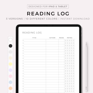 Modello di registro di lettura digitale, registro di lettura, libri da leggere, libri che ho letto, registro dei libri, compatibile con Goodnotes, Notability, iPad