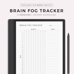 Tracker mensile della nebbia cerebrale per Boox Note Series / Tab Series / Go 10.3, download immediato