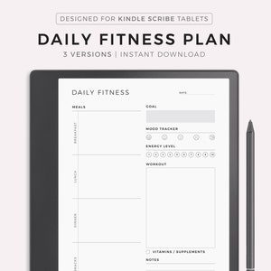 Sportlicher Tages-Fitnessplaner für Kindle Scribe, Sofort Download