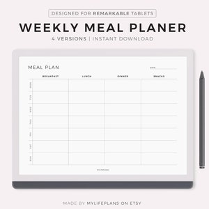 Planificación semanal de comidas para Remarkable 2, Paisaje, Planificador de menú de 7 días, Planificador de preparación de comidas, Planificador de alimentos, Salud y bienestar, Descarga instantánea