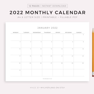 2022 Wall Calendar | Etsy