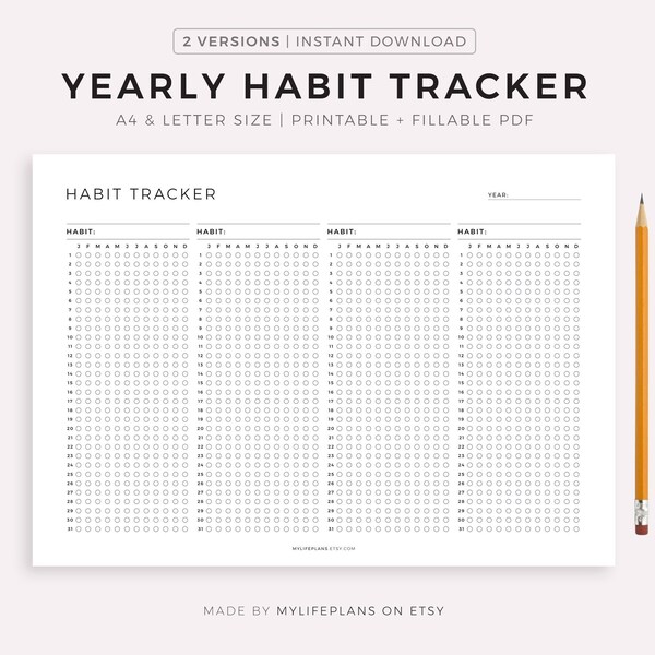 Habit Tracker Etsy