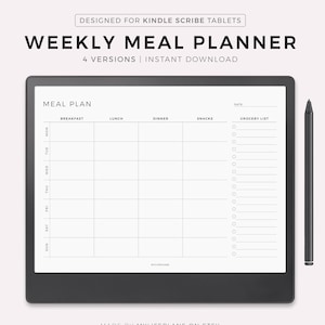 Mahlzeitenplaner für Kindle Scribe, Landschaft, 7 Tage Menüplaner, Meal Prep Planer, Food Planner, Sofort Download