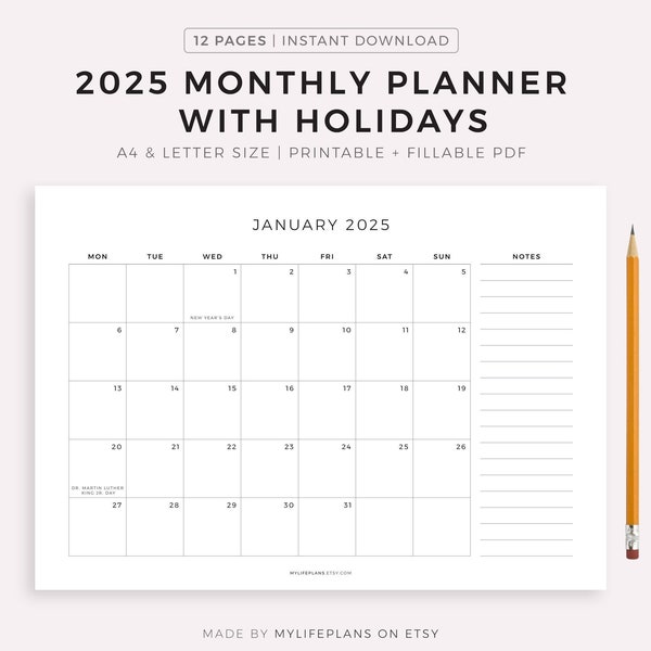 2025 Calendars Etsy UK