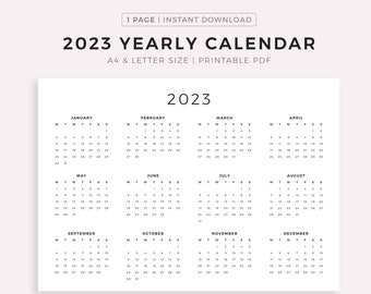 Calendrier Paces 2023 2024 2023 Year Calendar | Etsy