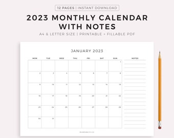 word calendar etsy