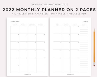 Calendrier Paces 2023 Monthly Planner | Etsy
