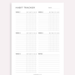 Monthly Habit Tracker Printable, Habit Tracker Template, Routine Tracker, Goal Tracker A4/Letter/A5/Half, Instant Download PDF image 3