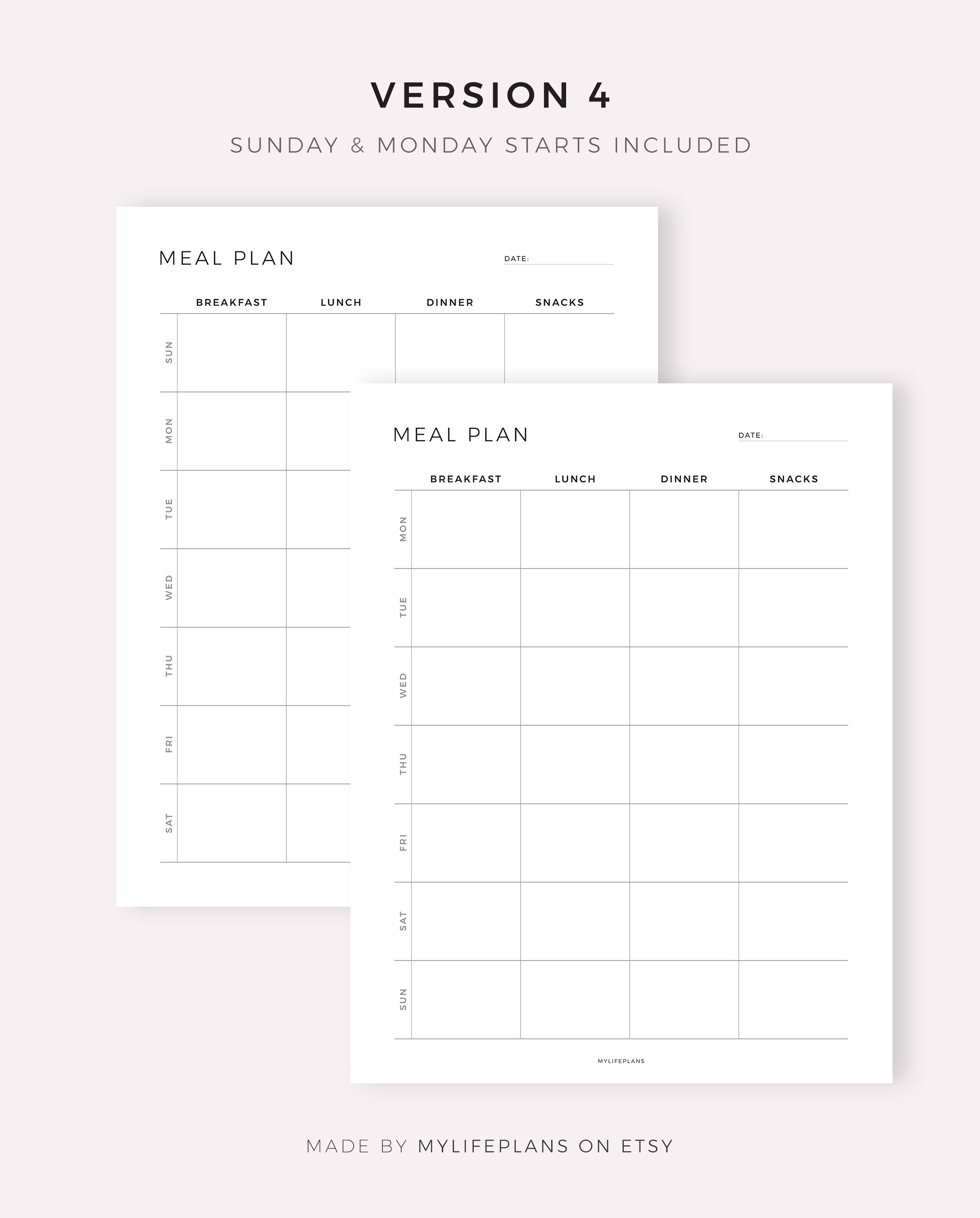 Digital Weekly Meal Planner, 7 Day Menu Planner, Meal Prep Planner ...