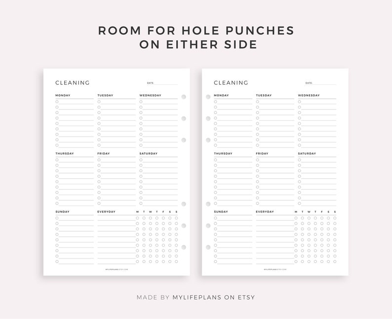 Weekly Cleaning Schedule, Cleaning Checklist, Cleaning To Do List, Printable Cleaning Template, A4/A5/Letter/Half Size, Instant Download PDF image 5