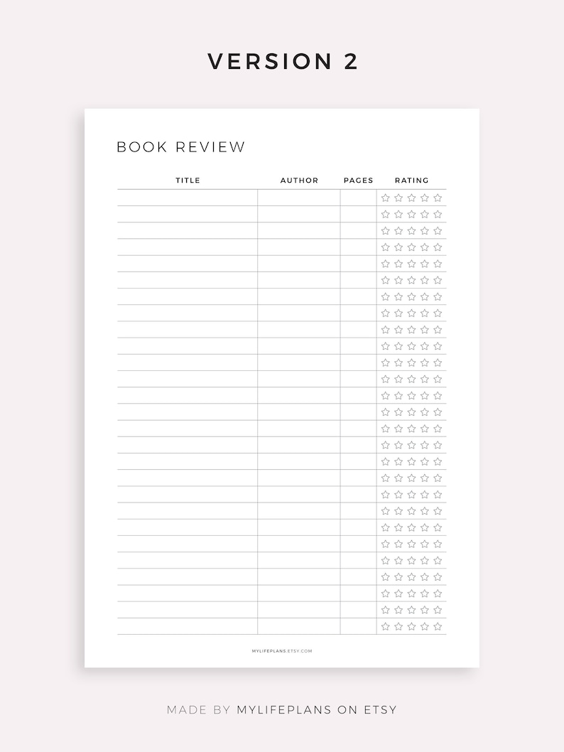 simple-book-review-template-printable-book-log-and-review-etsy