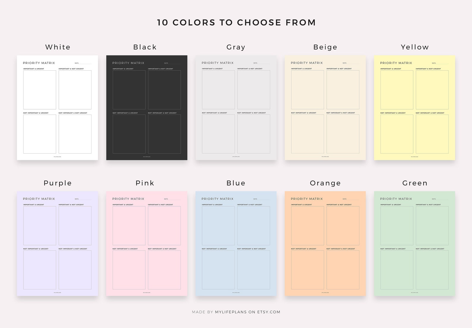 Digital Priority Matrix Planner, Decision Matrix, Eisenhower Matrix, My ...