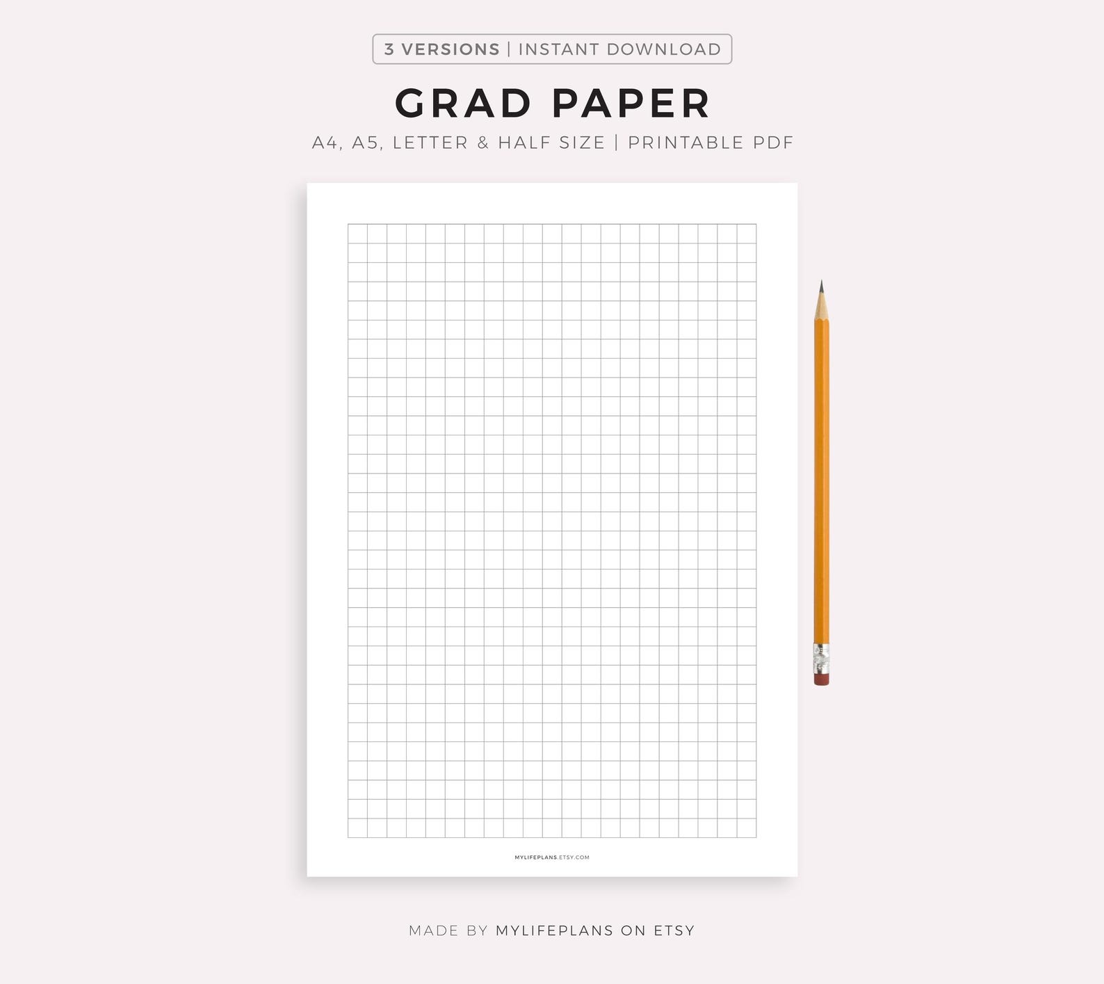 Letter Size Grid Paper.pdf Grid Paper Printable, Squared Paper, Planner Inserts, A4/a5/letter/half ...