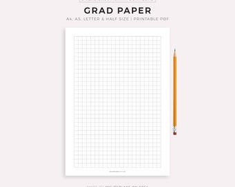 Grid Paper Printable, Squared Paper, Planner Inserts, A4/A5/Letter/Half Size, Instant Download PDF