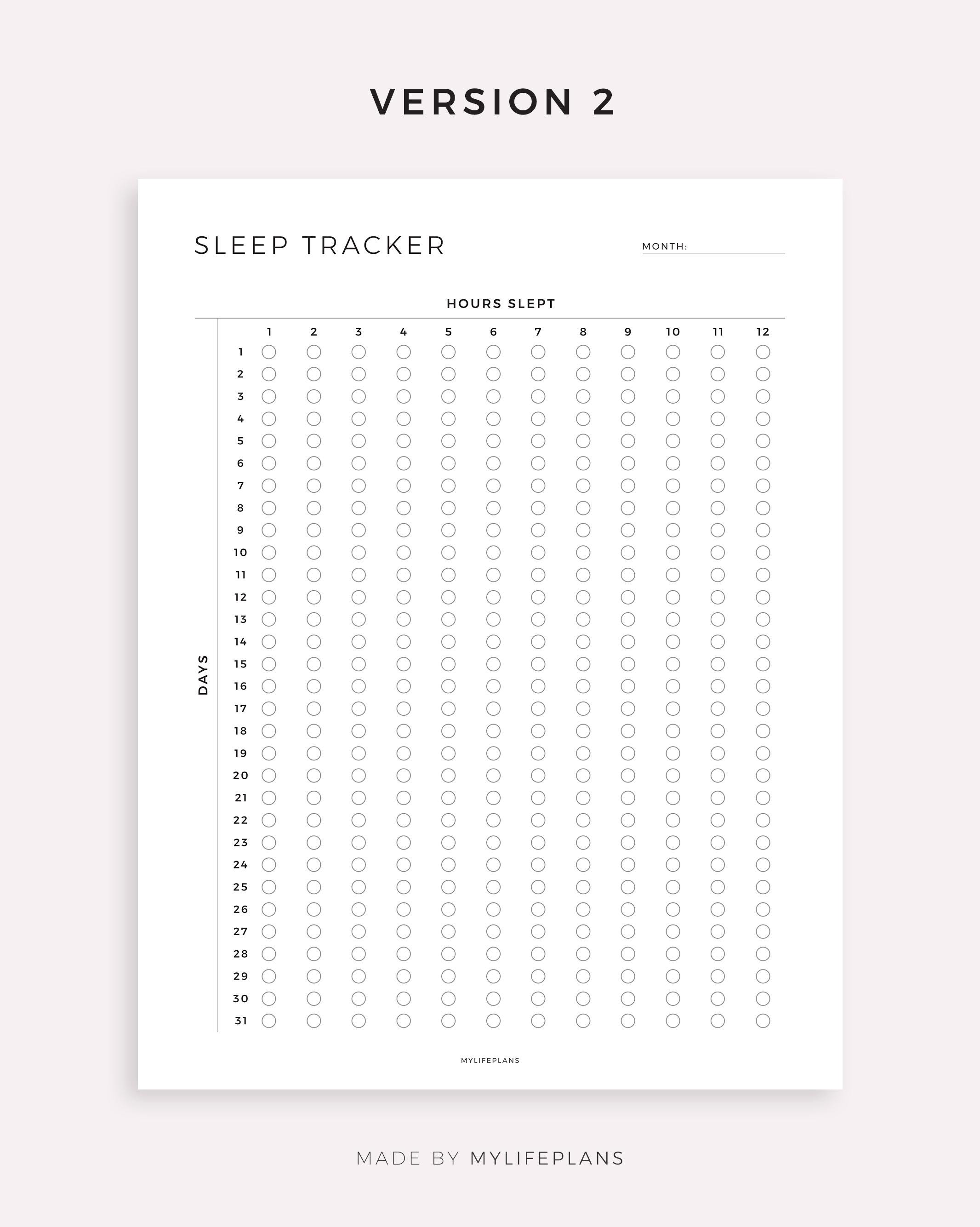 Sleep Tracker Printable for Happy Planner Classic & Big, Instant ...