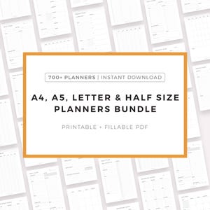 Bundel A4-, A5-, letter- en halve-letterplanners: dagplanners, weekplanners, maandplanners, jaarplanners en meer