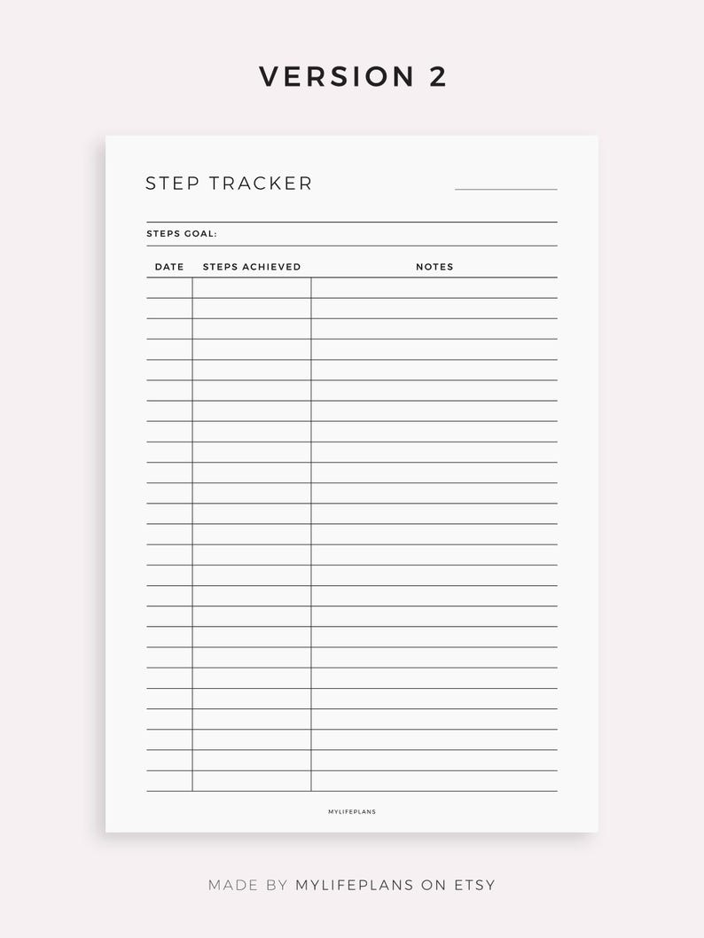 Simple Step Tracker for Remarkable Paper Pro, Instant Download - Etsy