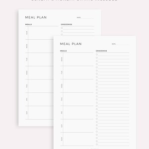 Weekly Meal Planner With Grocery List Template for Remarkable 2 ...