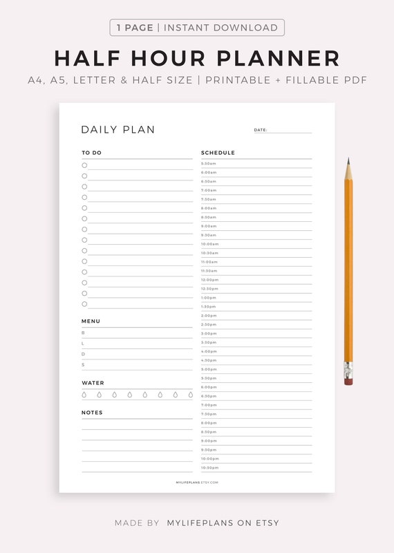 Printable No Date Daily Planner