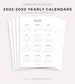 2022-2030 Year Calendars Printable, Yearly Wall Calendar, Desk Calendar, Sunday & Monday Start, Minimalist Calendar, A4/Letter, Vertical 