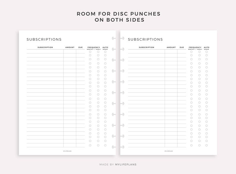 Sample Notes For Subscription Box Subscription Tracker Printable, Membership Checklist, Template for ...