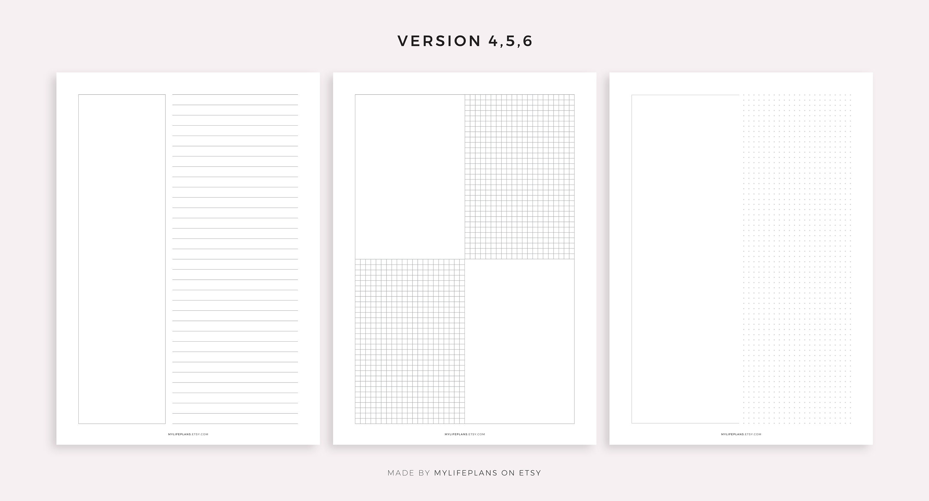 Notebook Paper Pages Printable A4/a5/letter/half Size - Etsy