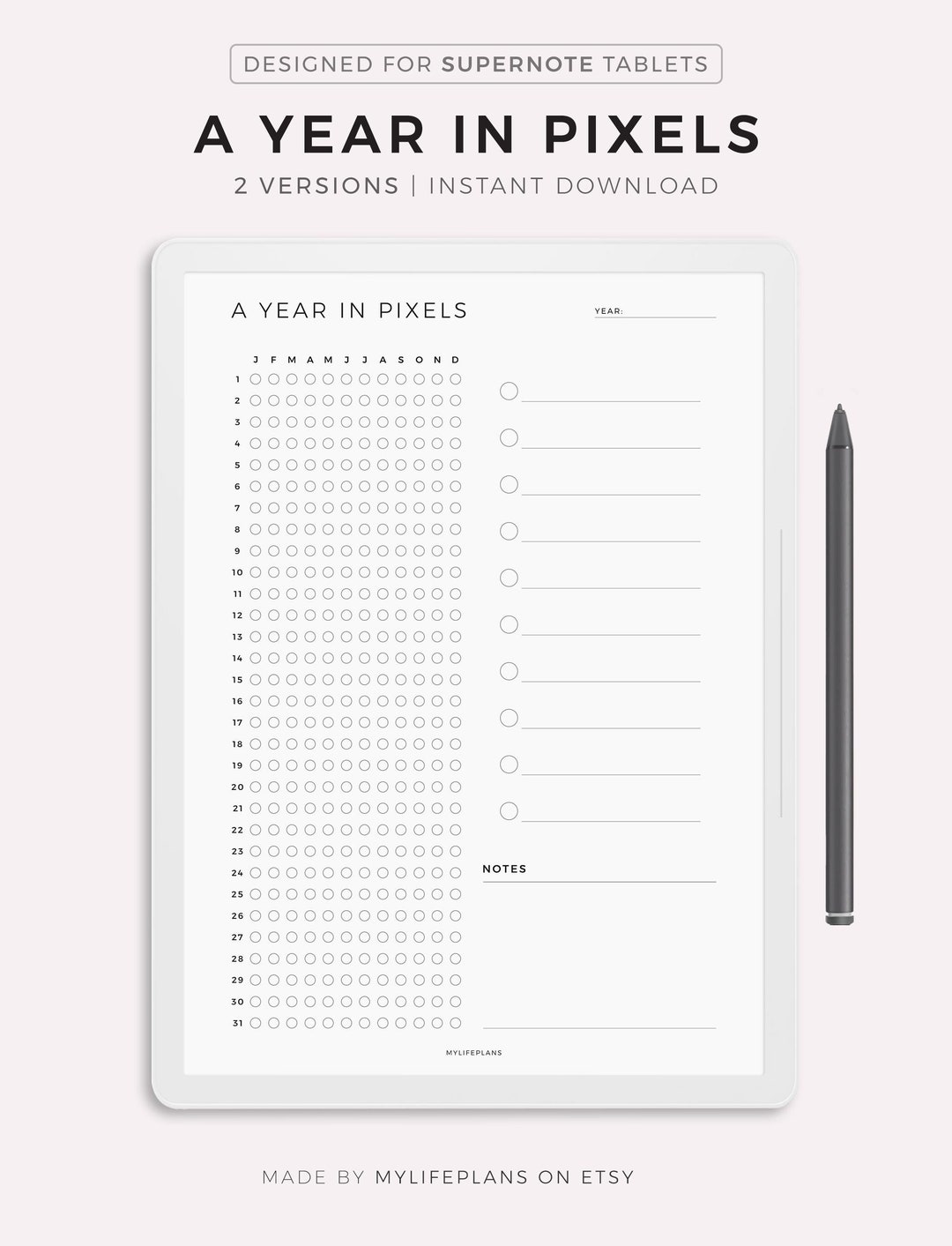 A Year in Pixels - Mood Tracker, Exercise Tracker, Reading Tracker ...