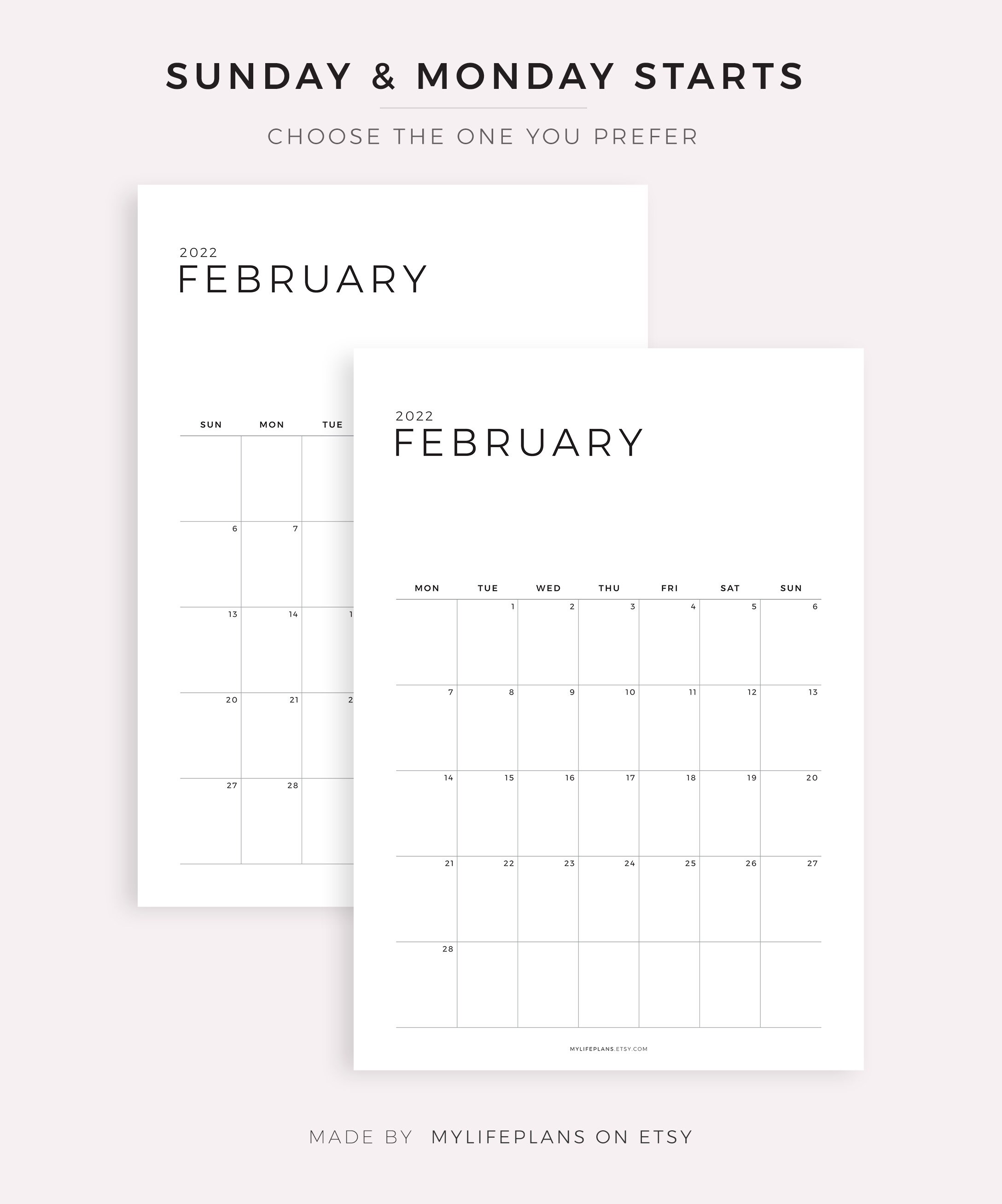 2022-monthly-calendar-printable-12-monthly-templates-year-etsy