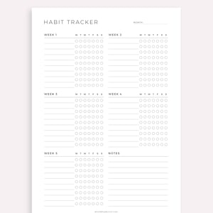 Monthly Habit Tracker Printable, Habit Tracker Template, Routine Tracker, Goal Tracker A4/Letter/A5/Half, Instant Download PDF image 2