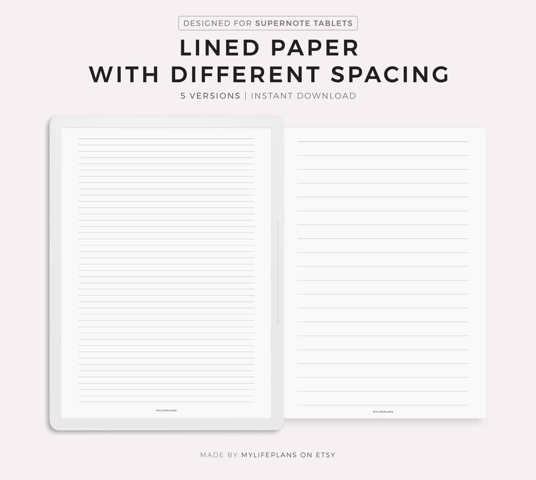 Lined Paper Different Spacing - 6mm, 8mm, 10mm, 12mm, 14mm, Compatible ...