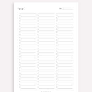Blank Checklist Template Printable & Fillable, Simple Checklist Template, A4/A5/Letter/Half, Instant Download PDF image 3