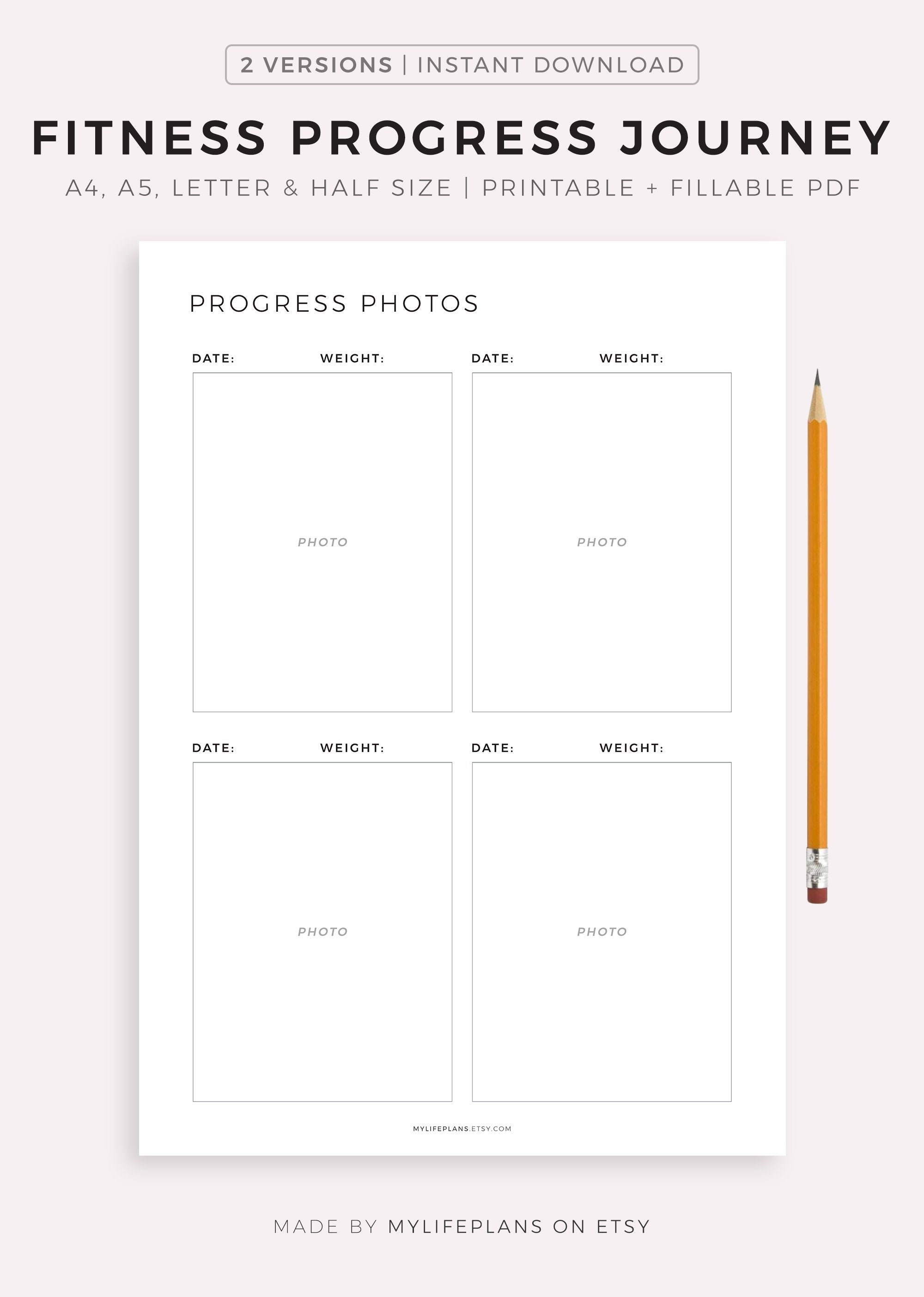 Fitness Journey Progress Photos Before & After Body Etsy