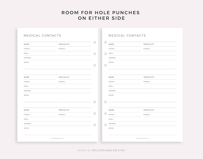 Medical Contacts List Template Healthcare Contacts Doctor Etsy Medical Contacts List Template Healthcare Contacts Doctor Etsy