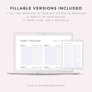 Monthly Habit Tracker Printable, Habit Tracker Template, Routine Tracker, Goal Tracker A4/Letter/A5/Half, Instant Download PDF image 6