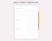 Self Care Checklist Printable Template, Self Care Routine Plan, Daily Wellbeing, Wellness Planner, A4/A5/Letter/Half Size, Instant Download