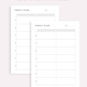 Weekly Family Planner Printable, Family Schedule, Family Organizer ...