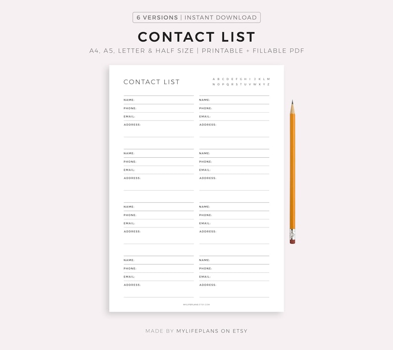 Address Book Templates