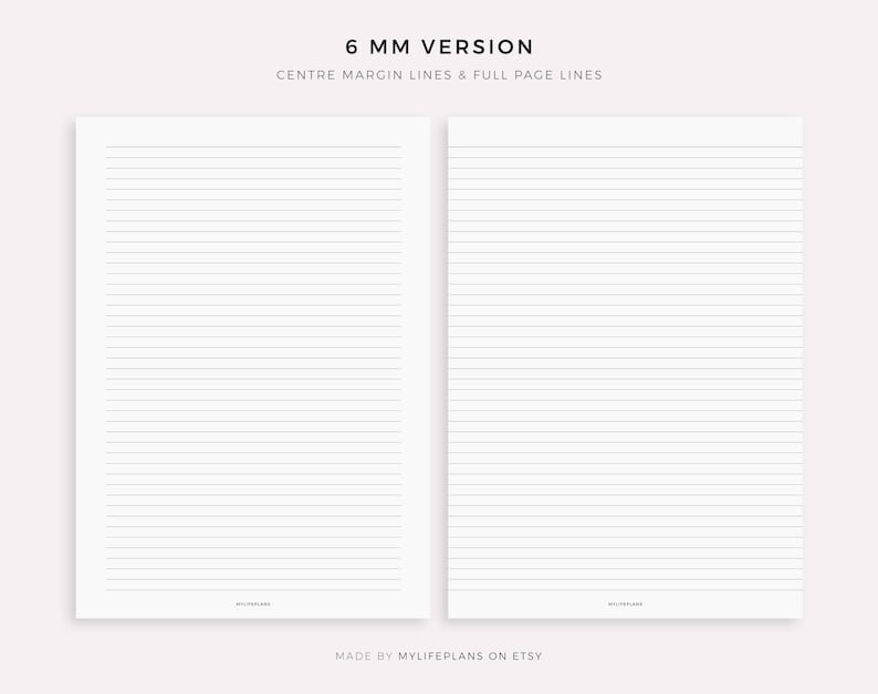 Lined Paper Different Spacing - 6mm, 8mm, 10mm, 12mm, 14mm, Compatible ...