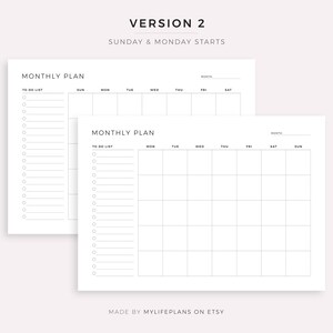 Monthly to Do List Printable Planner, Productivity Monthly Planner ...